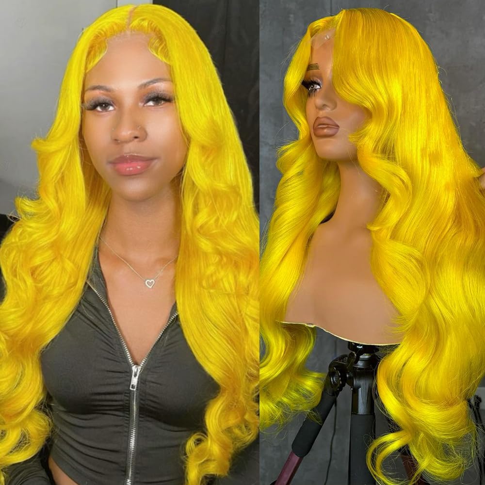 Honey Blonde Wig Human Hair 200% Density 13x4 Blonde Wig Human Hair Body Wave Lace Front Wigs Human Hair Pre Plucked Colored 27# Lace Frontal Wigs 24 Inch