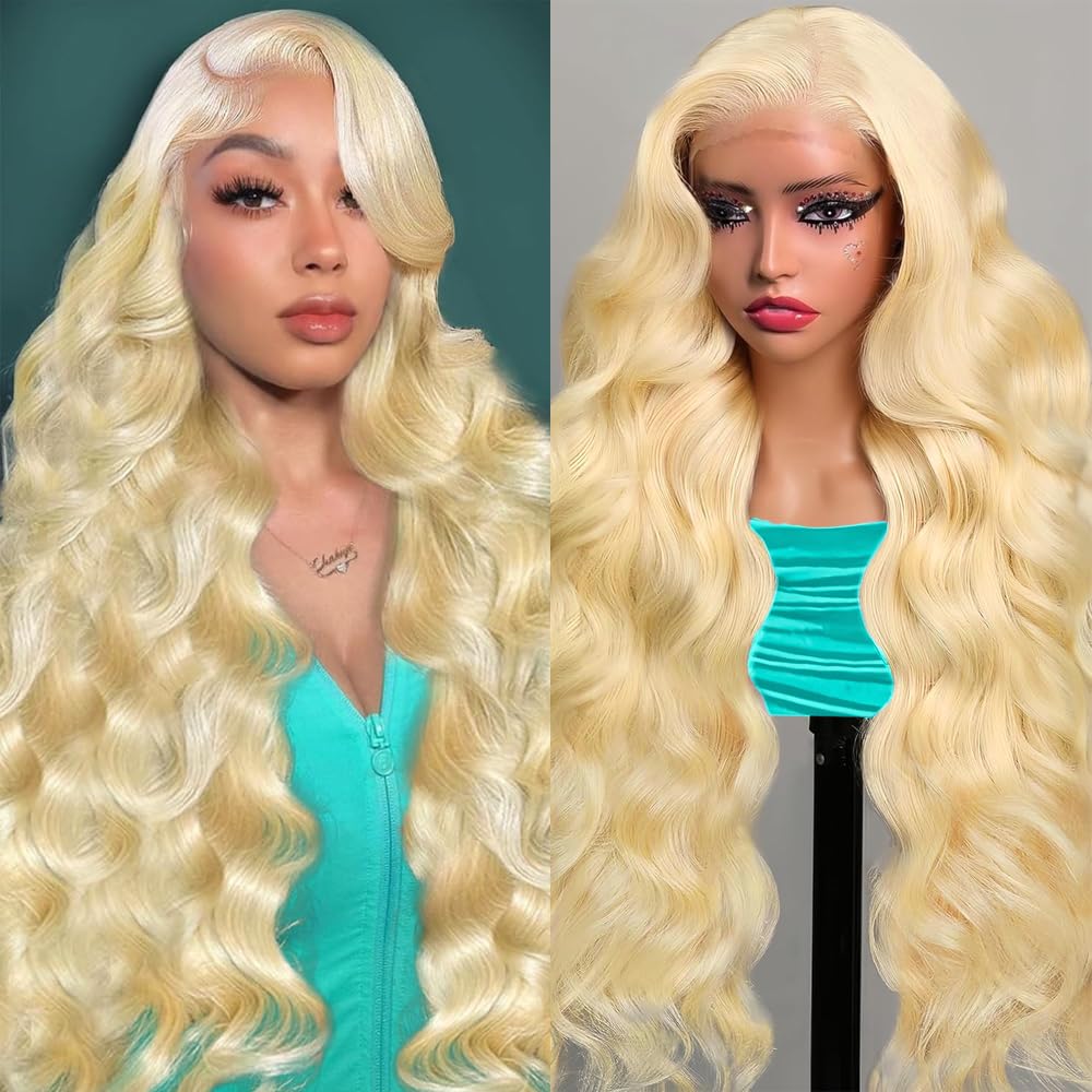 Honey Blonde Wig Human Hair 200% Density 13x4 Blonde Wig Human Hair Body Wave Lace Front Wigs Human Hair Pre Plucked Colored 27# Lace Frontal Wigs 24 Inch