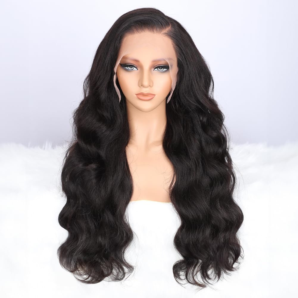 Pizazz 13x6 Body Wave Lace Front Wigs Human Hair Pre Plucked 180 Density HD Transparent Lace Frontal Wigs Human Hair for Women 9A Glueless Wigs Human Hair with Baby Hair 30Inch