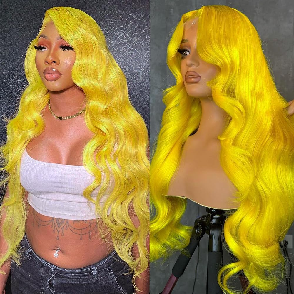 Honey Blonde Wig Human Hair 200% Density 13x4 Blonde Wig Human Hair Body Wave Lace Front Wigs Human Hair Pre Plucked Colored 27# Lace Frontal Wigs 24 Inch