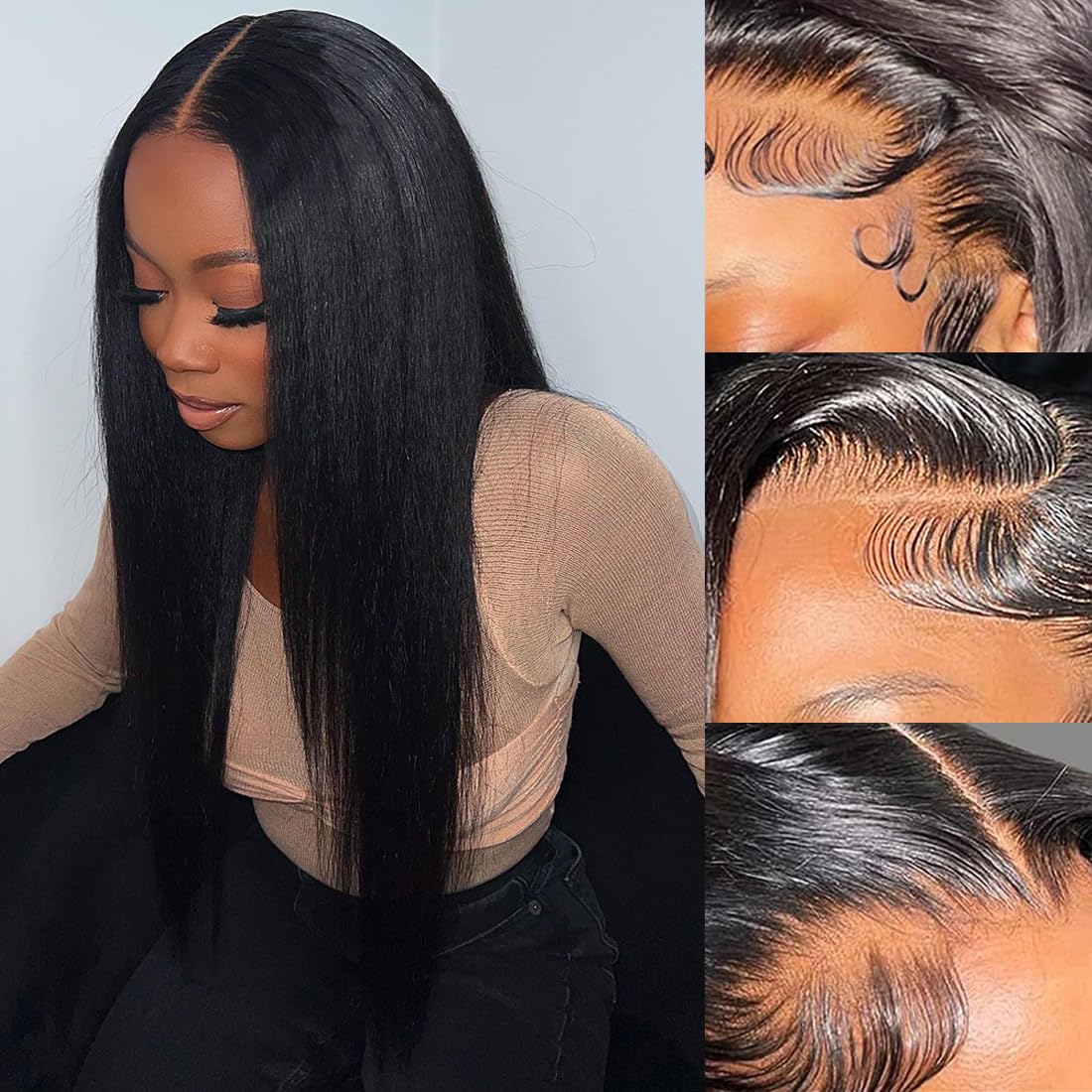 Kinky Curly Lace Front Wigs 13x6 HD Lace Front Kinky Curly Wig for Women 180% Density Pre Plucked With Baby Hair Afro Kinky Curly Human Hair Wigs 20Inch Kinky Curly HD Lace Front Human Hair wig