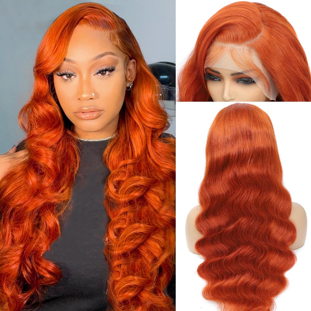 Honey Blonde Wig Human Hair 200% Density 13x4 Blonde Wig Human Hair Body Wave Lace Front Wigs Human Hair Pre Plucked Colored 27# Lace Frontal Wigs 24 Inch