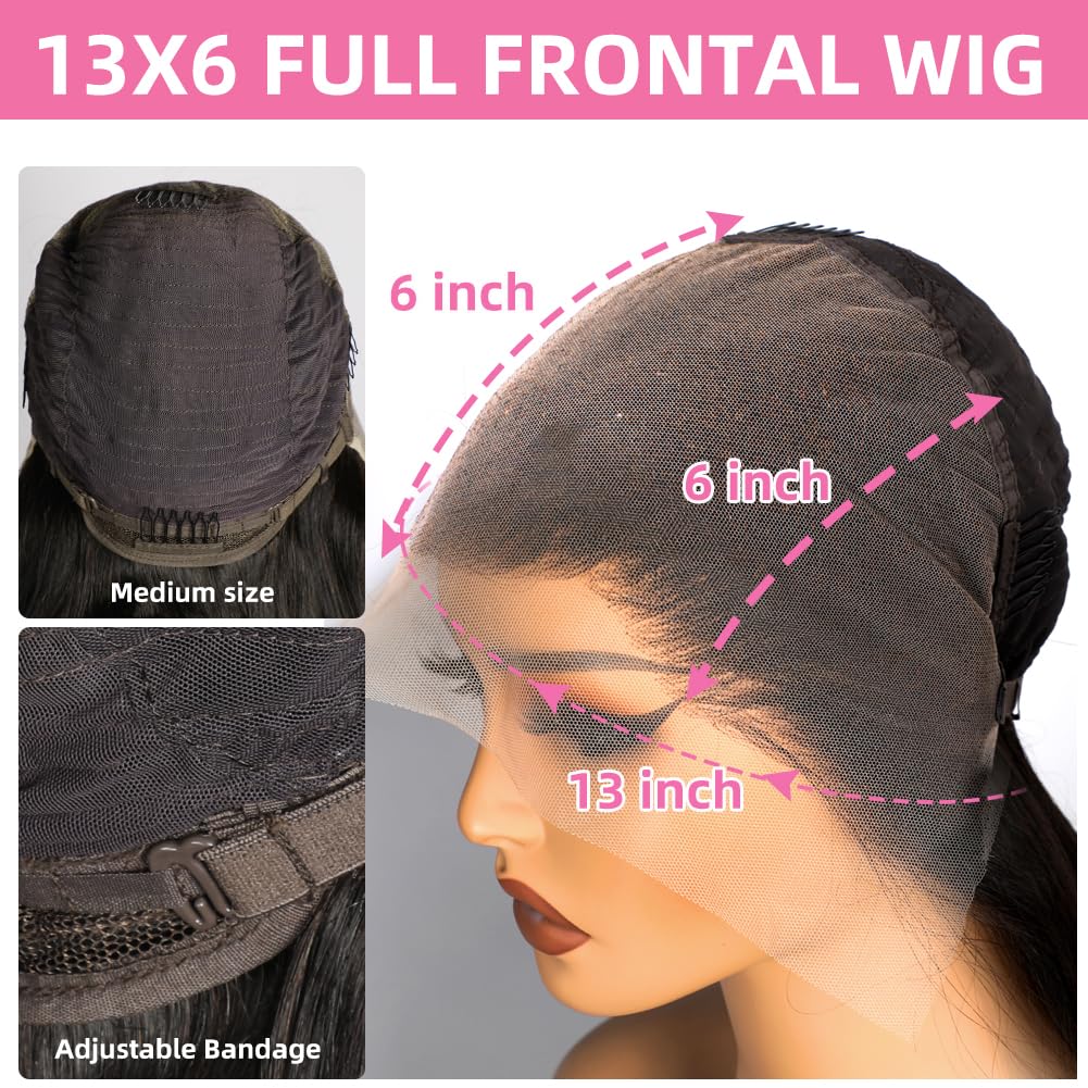 12A 28 Inch 13x6 Full Lace Frontal Wigs Human Hair Water Wave Full 13x6 HD Lace Wig Deep Wave Curly HD Transparent Lace Front Wigs Human Hair Wet and Wavy Frontal Wig Pre Bleached Knots 180% Density
