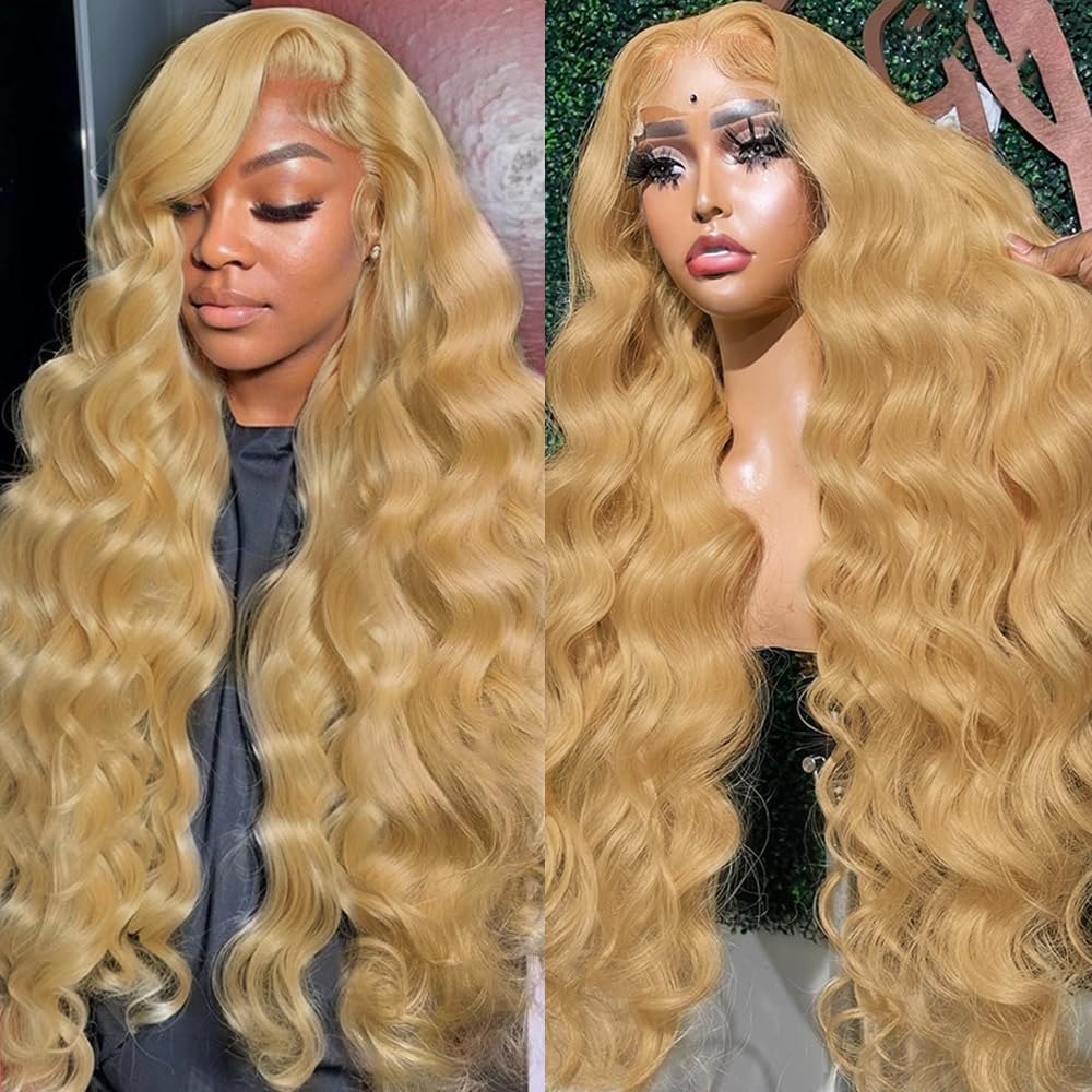 613 13x6 Lace Front Wig Human Hair 26 Inch Blonde Wig Human Hair 200% Density Body Wave Lace Front Wigs Pre Plucked 613 Lace Front Wig Blonde HD Lace Frontal Wig