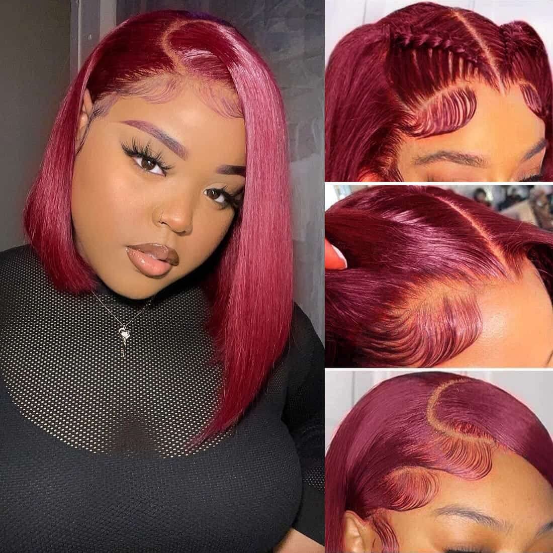 Ombre Highlight Deep Wave Curly Bob Wigs Human Hair Pre Plucked Wear And Go Glueless 13x4 Hd Honey Blonde Highlight Lace Front Wig Human Hair For Black Women Wet And Wavy 4/27 14 Inch