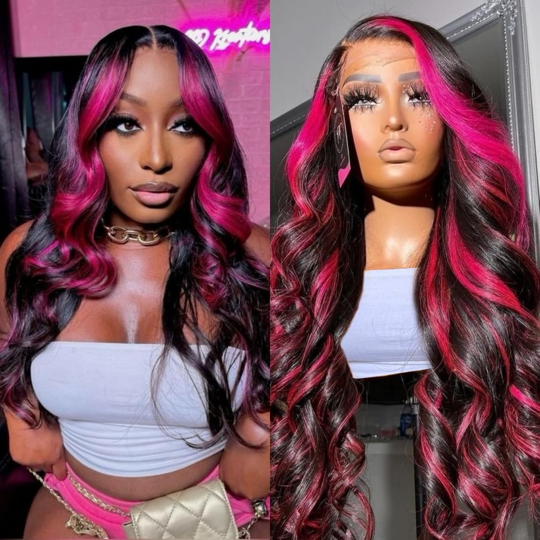 Real Human Hair Wig 30 Inch Ombre 13x6 Lace Front Wig Human Hair 210% Density 4/27 Highlight Wigs Honey Blonde Body Wave Lace Front Wig Pre Plucked HD Frontal Wig Glueless Wigs