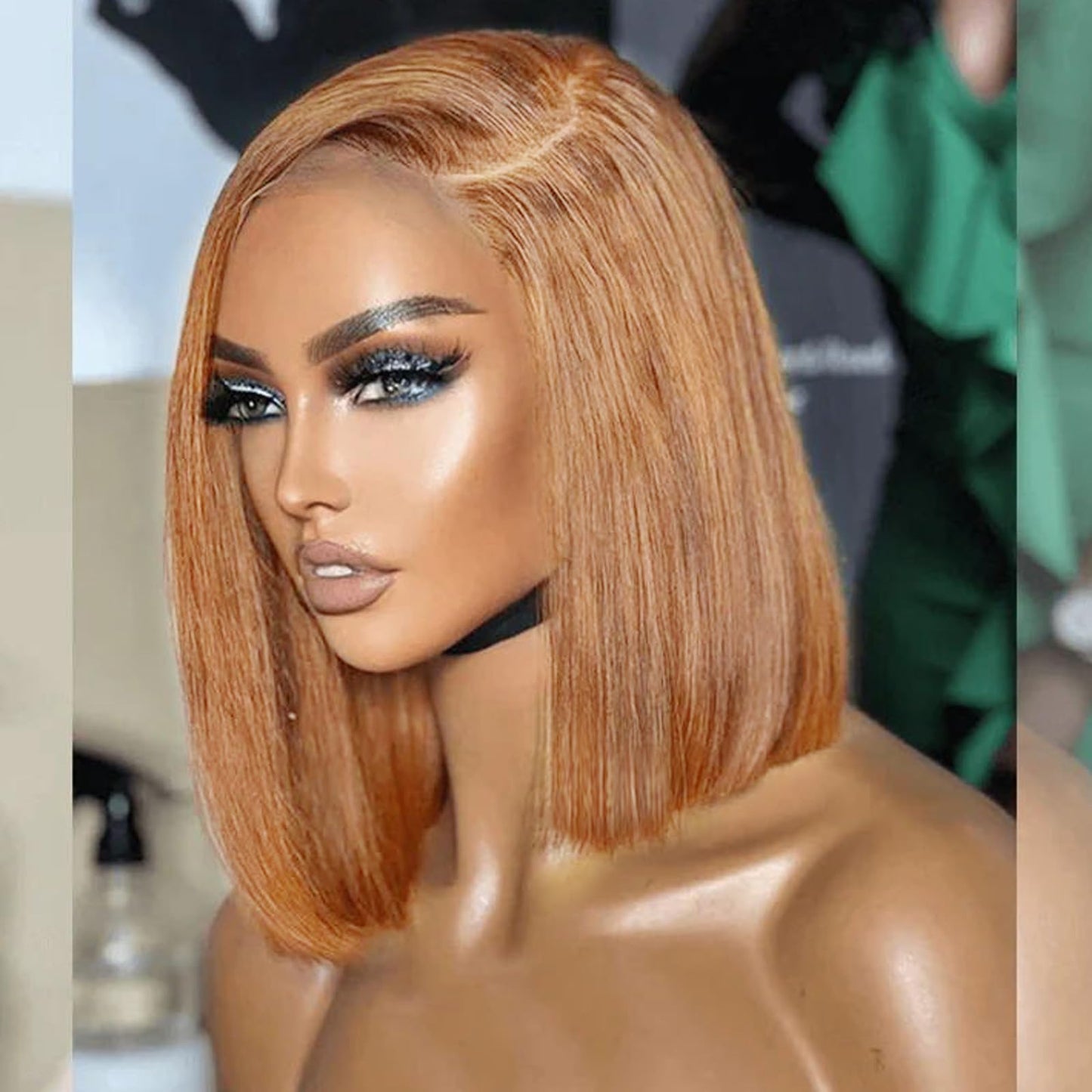 Ombre Highlight Deep Wave Curly Bob Wigs Human Hair Pre Plucked Wear And Go Glueless 13x4 Hd Honey Blonde Highlight Lace Front Wig Human Hair For Black Women Wet And Wavy 4/27 14 Inch