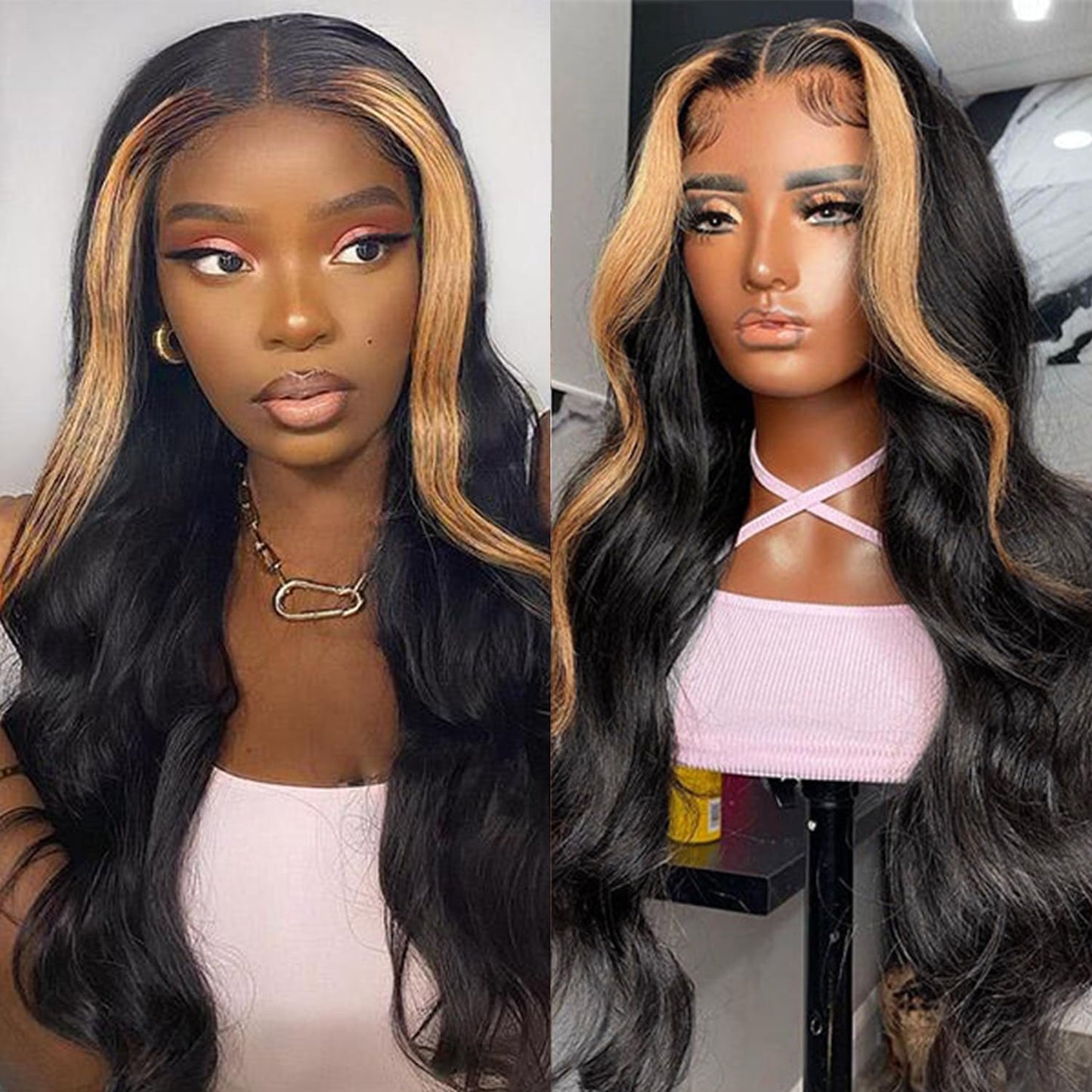 13X4 Dark Ginger Lace Front Wigs Human Hair Body Wave Orange Ginger Brown Brazilian HD Lace Front Human Hair Wigs Glueless 150% Density Pre Plucked Natural Hairline (18 inch, Copper Brown Color)