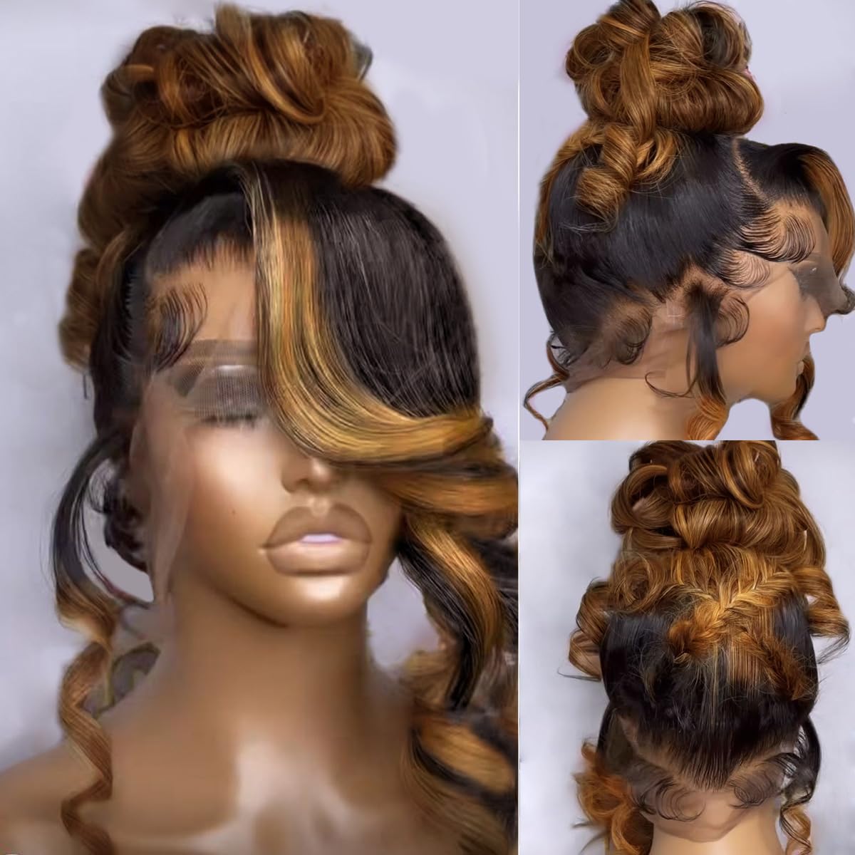 200% Density Full 360 Lace Front Wigs Human Hair For Women Ombre Lace Front Wig Human Hair Glueless Wigs Human Hair With Baby Hair Body WaveLace Front Wigs Human HairBrazilian Virgin HumanHair 26 Inch