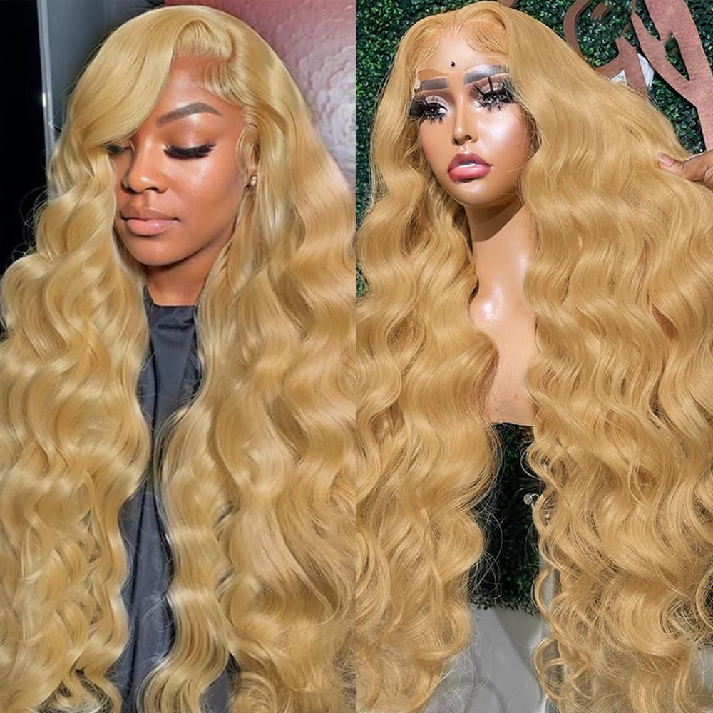 613 13x6 Lace Front Wig Human Hair 26 Inch Blonde Wig Human Hair 200% Density Body Wave Lace Front Wigs Pre Plucked 613 Lace Front Wig Blonde HD Lace Frontal Wig