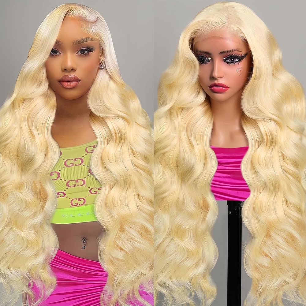 Honey Blonde Wig Human Hair 200% Density 13x4 Blonde Wig Human Hair Body Wave Lace Front Wigs Human Hair Pre Plucked Colored 27# Lace Frontal Wigs 24 Inch