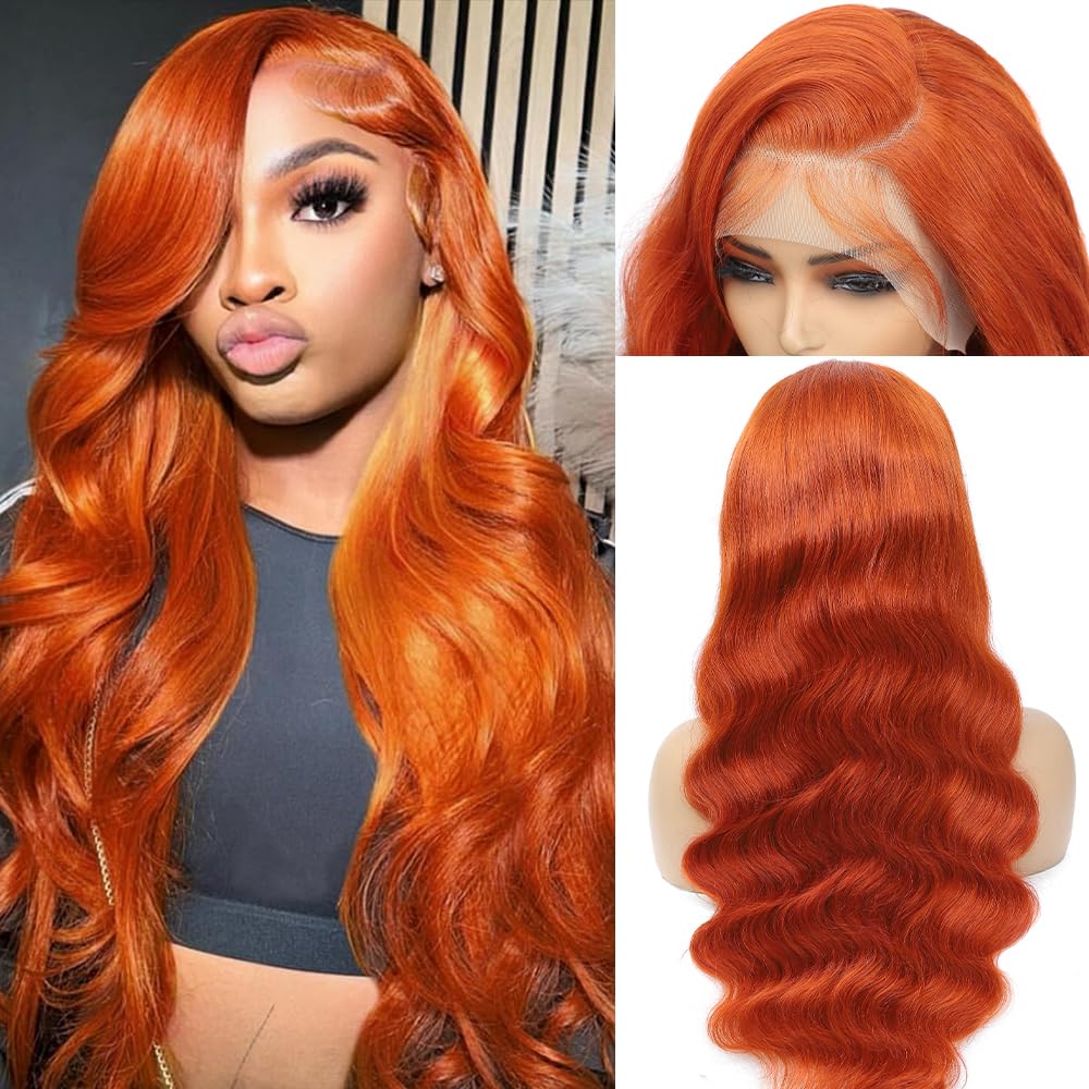 Honey Blonde Wig Human Hair 200% Density 13x4 Blonde Wig Human Hair Body Wave Lace Front Wigs Human Hair Pre Plucked Colored 27# Lace Frontal Wigs 24 Inch