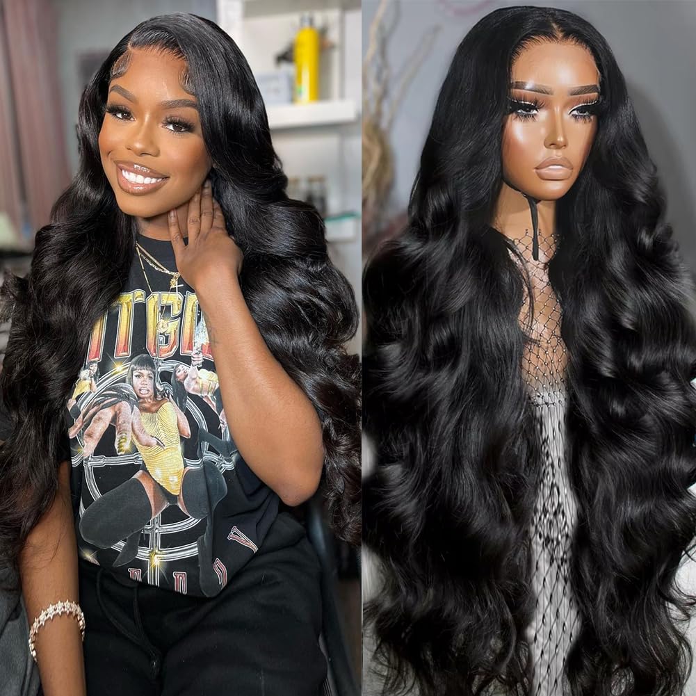 Perismoda 30 Inch Body Wave 13x6 Full Lace Frontal Wigs Human Hair 12A 180% Brazilian Virgin Body Wave 13x6 HD Transparent Lace Front Wigs Human Hair Pre Plucked With Baby Hair Pre Bleached Tiny Knots