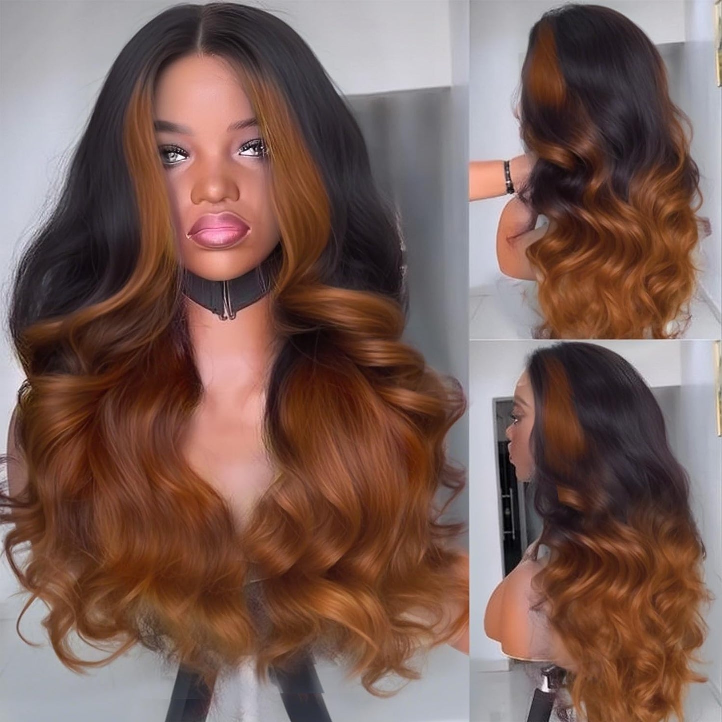 200% Density Full 360 Lace Front Wigs Human Hair For Women Ombre Lace Front Wig Human Hair Glueless Wigs Human Hair With Baby Hair Body WaveLace Front Wigs Human HairBrazilian Virgin HumanHair 26 Inch