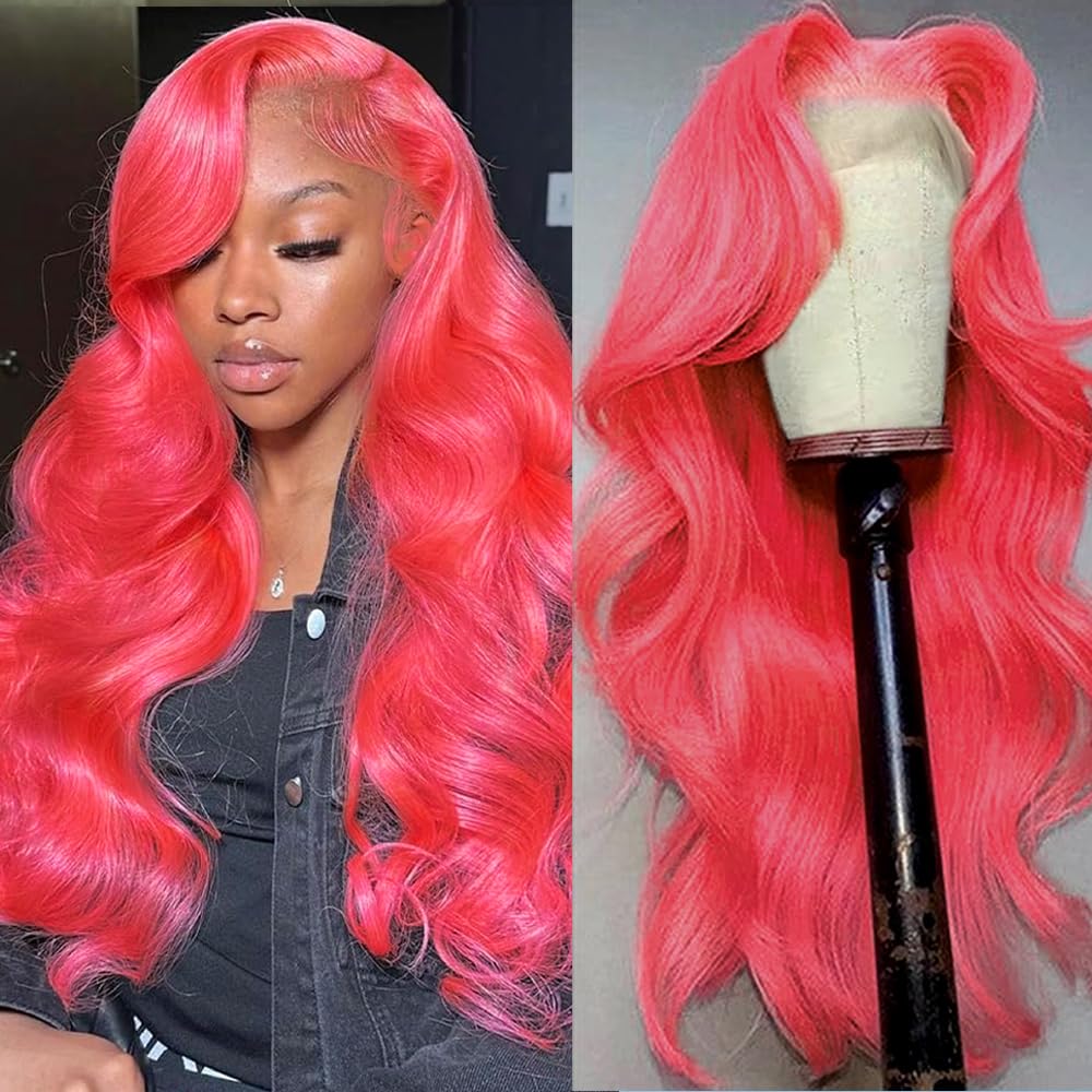 13X4 Dark Ginger Lace Front Wigs Human Hair Body Wave Orange Ginger Brown Brazilian HD Lace Front Human Hair Wigs Glueless 150% Density Pre Plucked Natural Hairline (18 inch, Copper Brown Color)