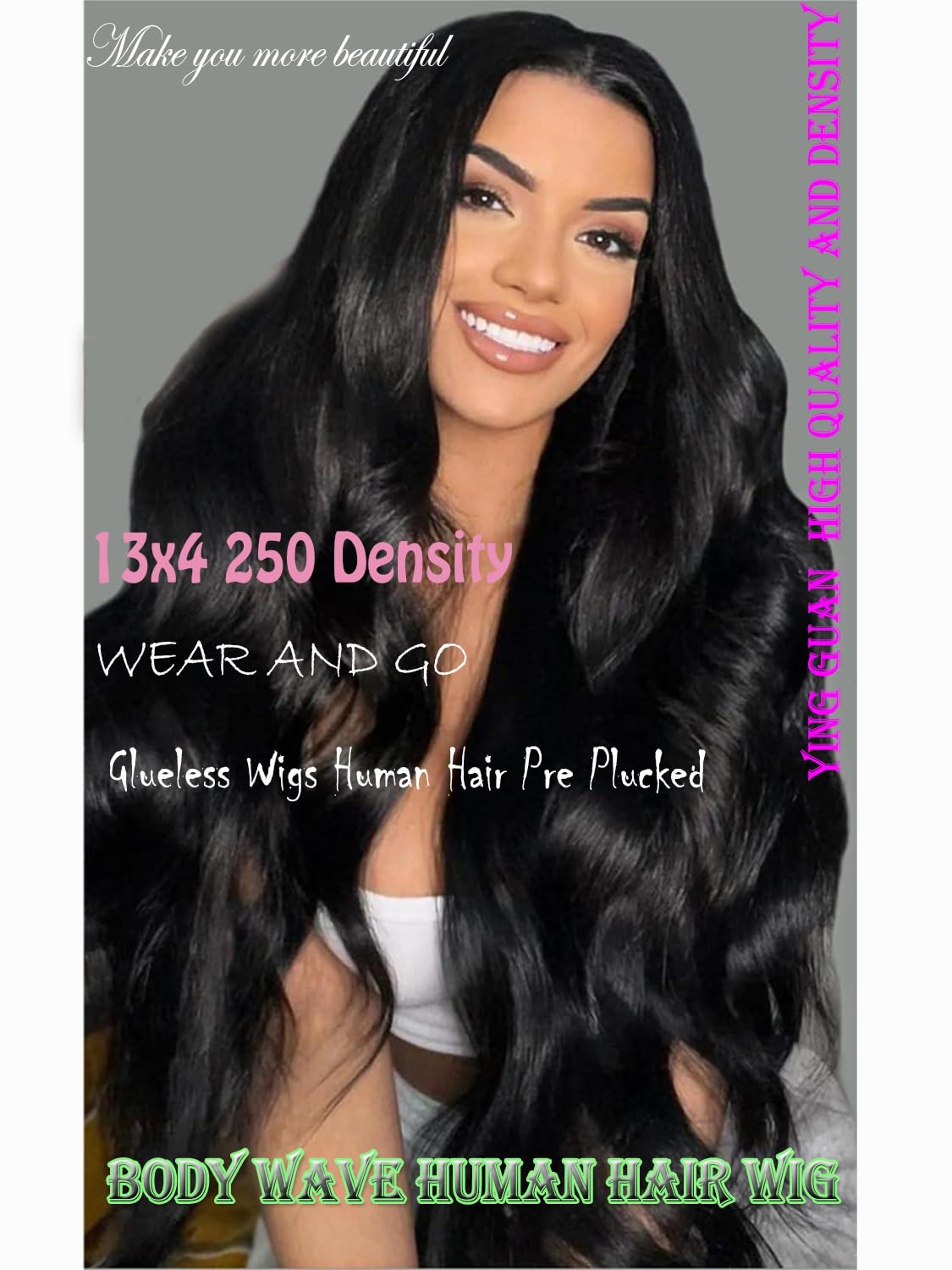 250 Density Hd Lace Front Wigs Human Hair Wear and Go Glueless Wigs Human Hair Pre Plucked Lace Bleached Knots Lace Front Wig 250 Density body wave Wig 13x4 Body Wave frontal Wigs 24 inch