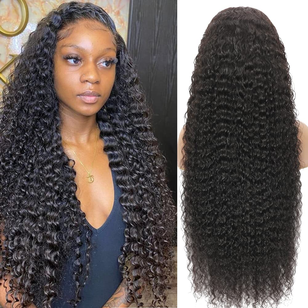 Hidden Strap 360 Full Lace Front Wigs Human Hair Invisible Strap Pre Plucked Bleached Konts Pre Cut Lace Deep Wave HD Lace Frontal Wig with Drawstring Natural Hairline 360 Glueless Wigs(18inch)