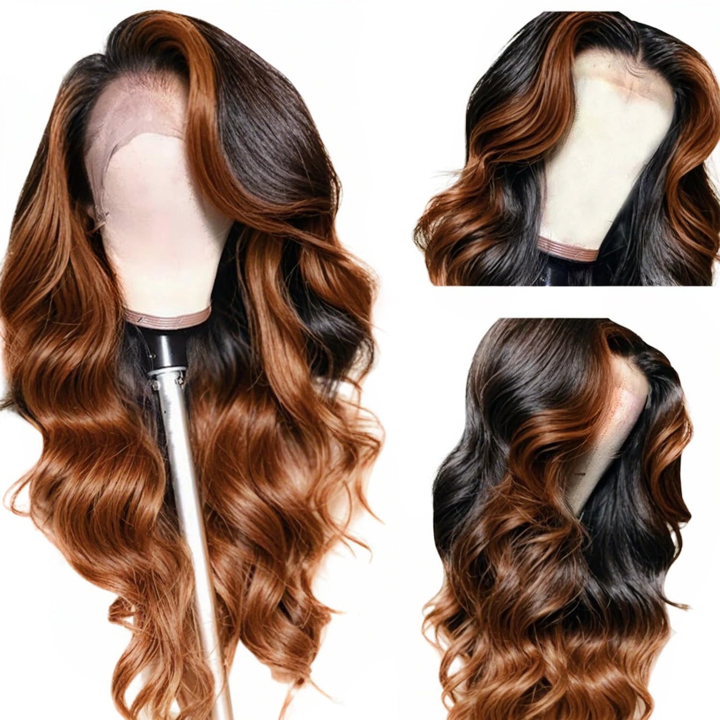 200% Density Full 360 Lace Front Wigs Human Hair For Women Ombre Lace Front Wig Human Hair Glueless Wigs Human Hair With Baby Hair Body WaveLace Front Wigs Human HairBrazilian Virgin HumanHair 26 Inch