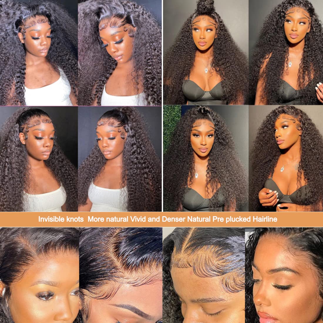 Kinky Curly Lace Front Wigs 13x6 HD Lace Front Kinky Curly Wig for Women 180% Density Pre Plucked With Baby Hair Afro Kinky Curly Human Hair Wigs 20Inch Kinky Curly HD Lace Front Human Hair wig
