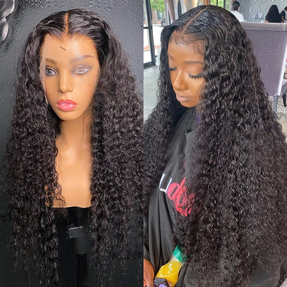 Hidden Strap 360 Full Lace Front Wigs Human Hair Invisible Strap Pre Plucked Bleached Konts Pre Cut Lace Deep Wave HD Lace Frontal Wig with Drawstring Natural Hairline 360 Glueless Wigs(18inch)