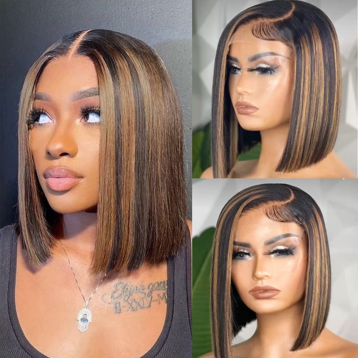 13X4 Dark Ginger Lace Front Wigs Human Hair Body Wave Orange Ginger Brown Brazilian HD Lace Front Human Hair Wigs Glueless 150% Density Pre Plucked Natural Hairline (18 inch, Copper Brown Color)