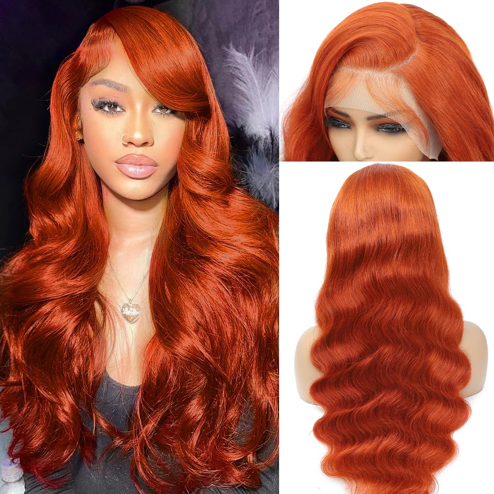 Honey Blonde Wig Human Hair 200% Density 13x4 Blonde Wig Human Hair Body Wave Lace Front Wigs Human Hair Pre Plucked Colored 27# Lace Frontal Wigs 24 Inch