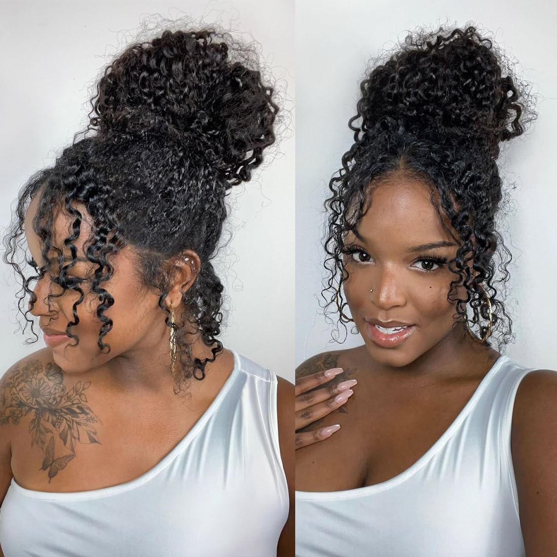 Hidden Strap 360 Full Lace Front Wigs Human Hair Invisible Strap Pre Plucked Bleached Konts Pre Cut Lace Deep Wave HD Lace Frontal Wig with Drawstring Natural Hairline 360 Glueless Wigs(18inch)