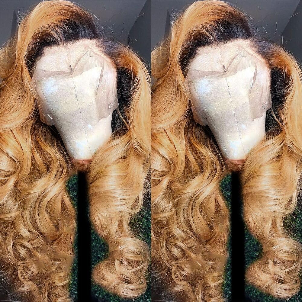 200% Density Full 360 Lace Front Wigs Human Hair For Women Ombre Lace Front Wig Human Hair Glueless Wigs Human Hair With Baby Hair Body WaveLace Front Wigs Human HairBrazilian Virgin HumanHair 26 Inch