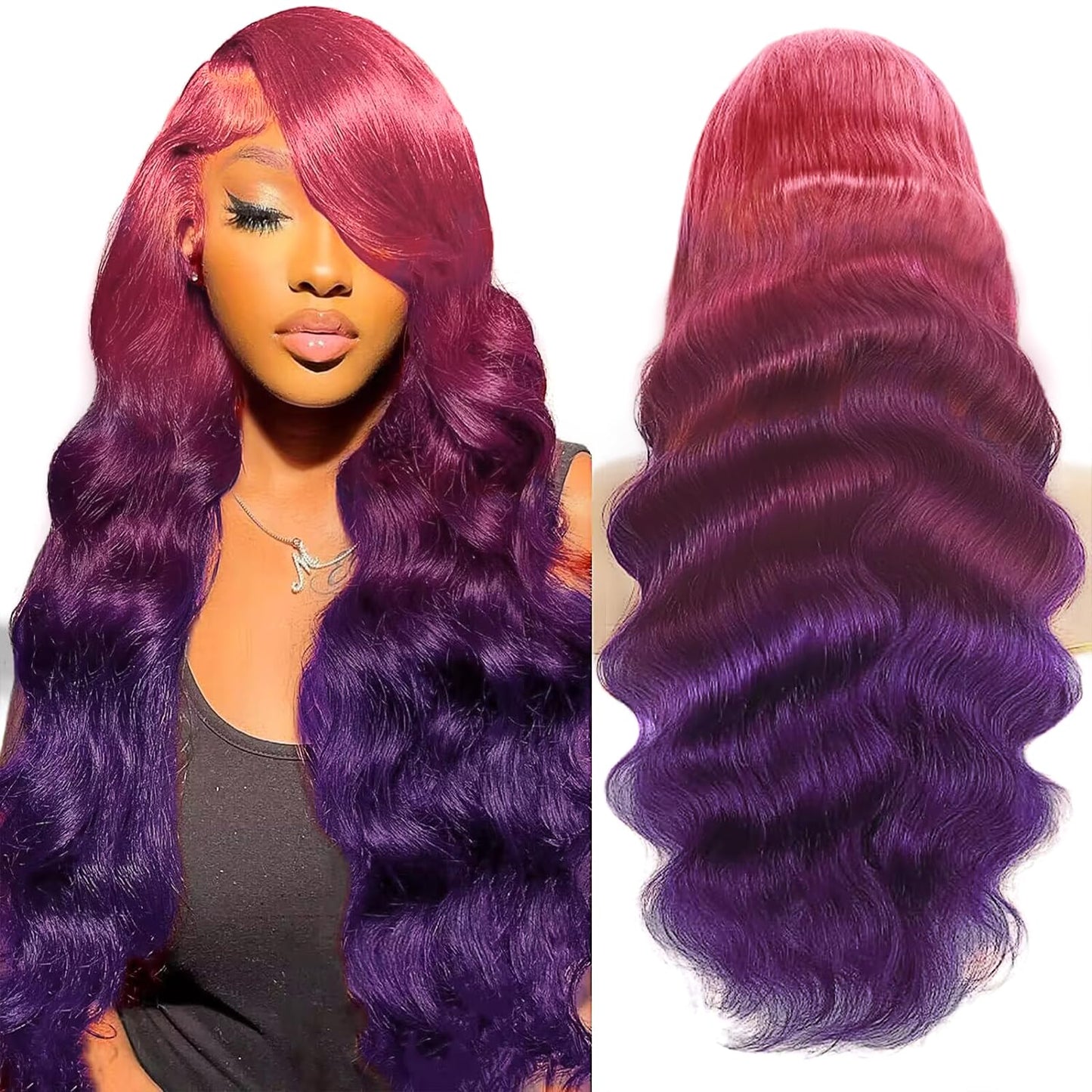 13X4 Dark Ginger Lace Front Wigs Human Hair Body Wave Orange Ginger Brown Brazilian HD Lace Front Human Hair Wigs Glueless 150% Density Pre Plucked Natural Hairline (18 inch, Copper Brown Color)