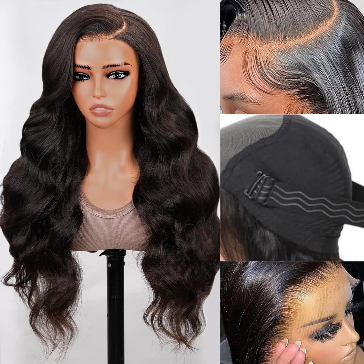 250 Density Hd Lace Front Wigs Human Hair Wear and Go Glueless Wigs Human Hair Pre Plucked Lace Bleached Knots Lace Front Wig 250 Density body wave Wig 13x4 Body Wave frontal Wigs 24 inch