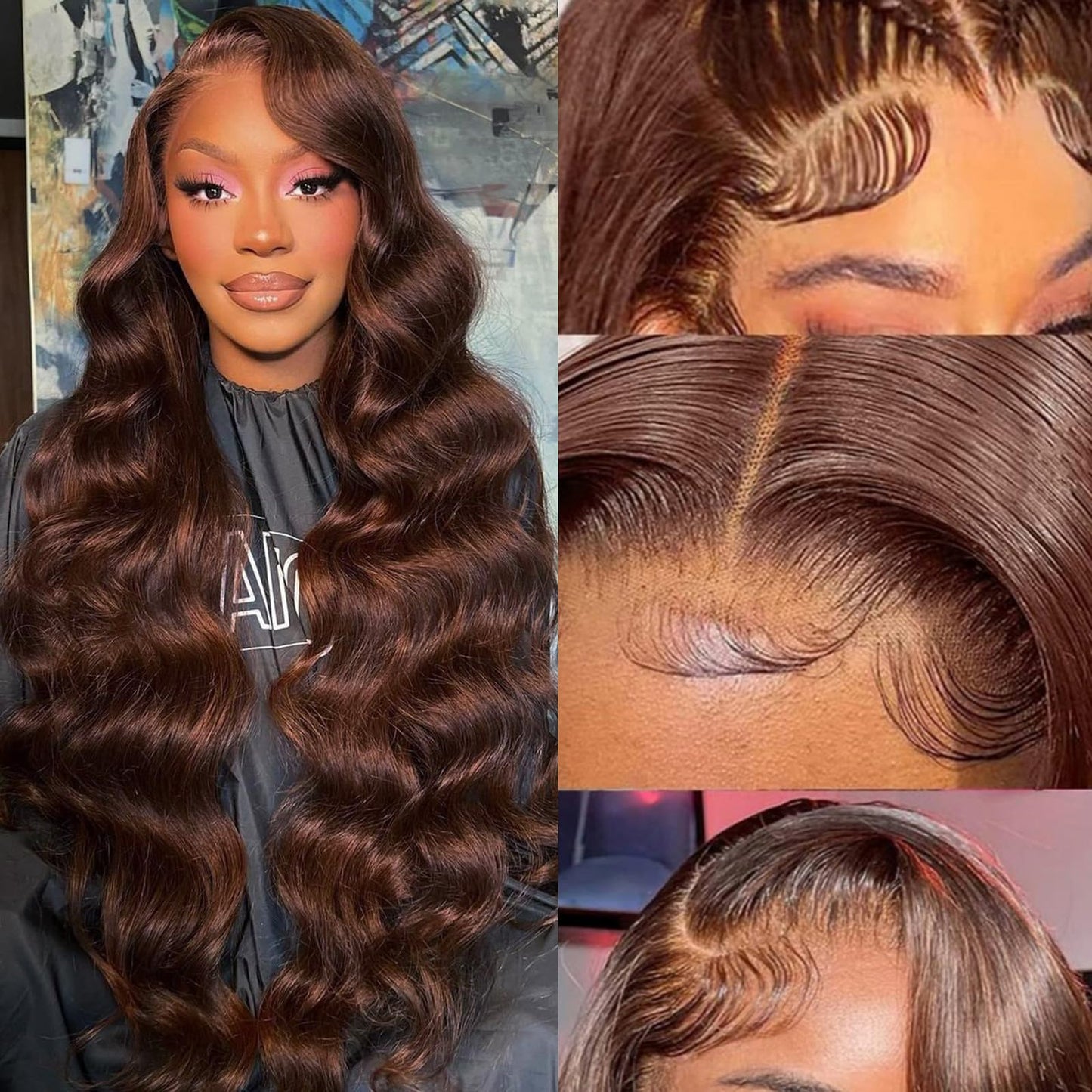 30 Inch Reddish Brown Lace Front Wigs Human Hair 200 Density 13x6 Body Wave HD Lace Frontal Wigs Human Hair Auburn Colored Lace Front Wigs Human Hair Pre Plucked with Baby Hair for Women