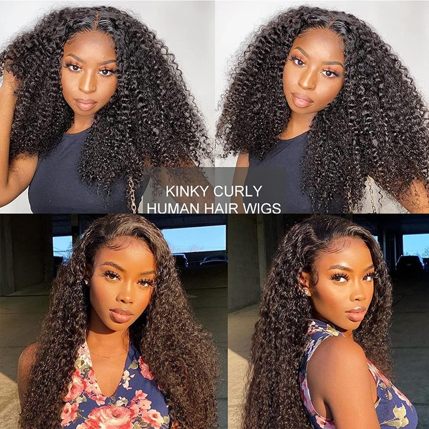 Kinky Curly Lace Front Wigs 13x6 HD Lace Front Kinky Curly Wig for Women 180% Density Pre Plucked With Baby Hair Afro Kinky Curly Human Hair Wigs 20Inch Kinky Curly HD Lace Front Human Hair wig