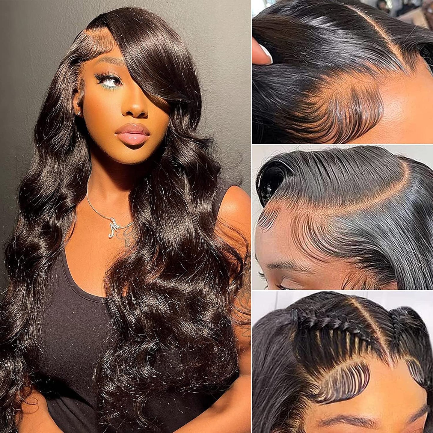 13X4 Dark Ginger Lace Front Wigs Human Hair Body Wave Orange Ginger Brown Brazilian HD Lace Front Human Hair Wigs Glueless 150% Density Pre Plucked Natural Hairline (18 inch, Copper Brown Color)