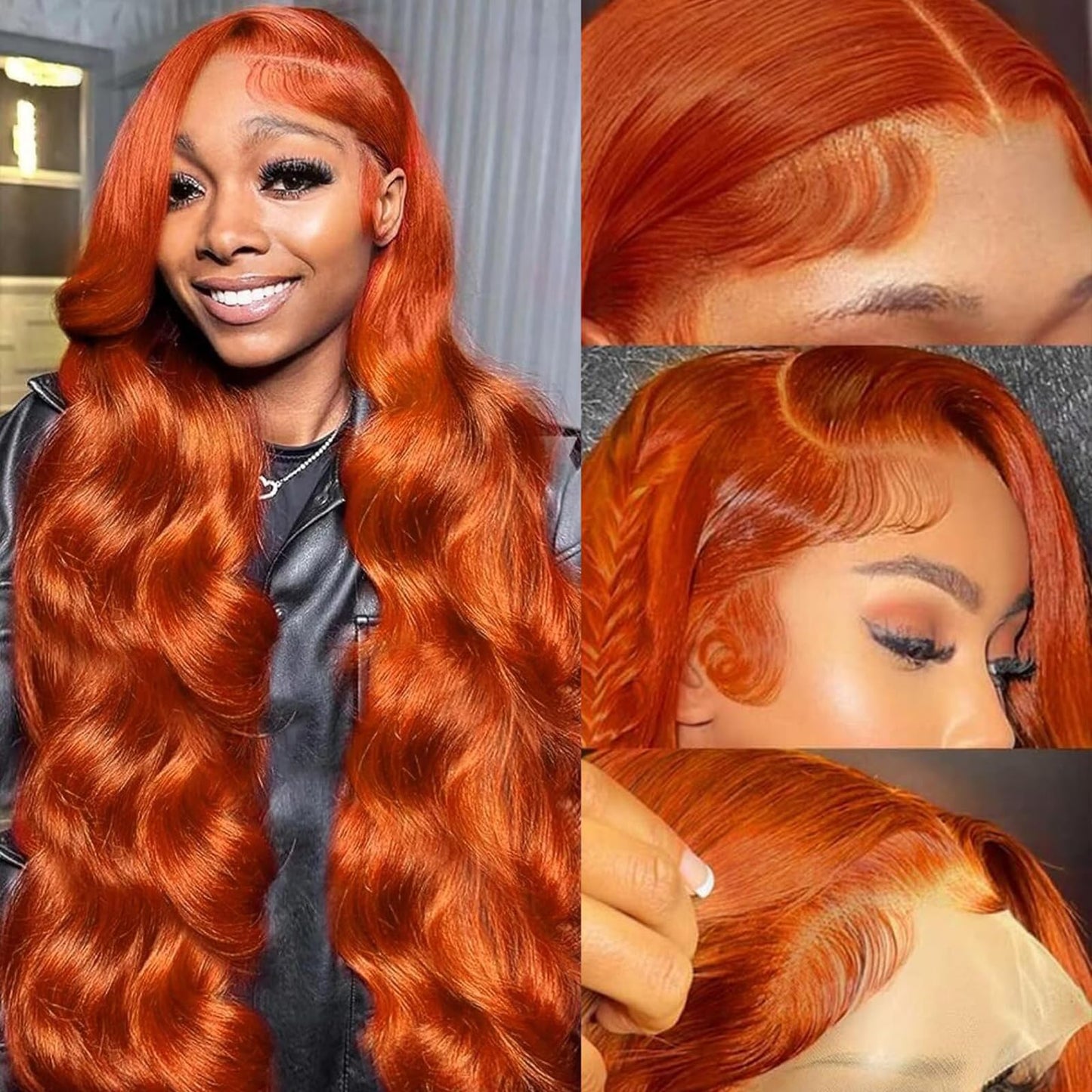 30 Inch Reddish Brown Lace Front Wigs Human Hair 200 Density 13x6 Body Wave HD Lace Frontal Wigs Human Hair Auburn Colored Lace Front Wigs Human Hair Pre Plucked with Baby Hair for Women