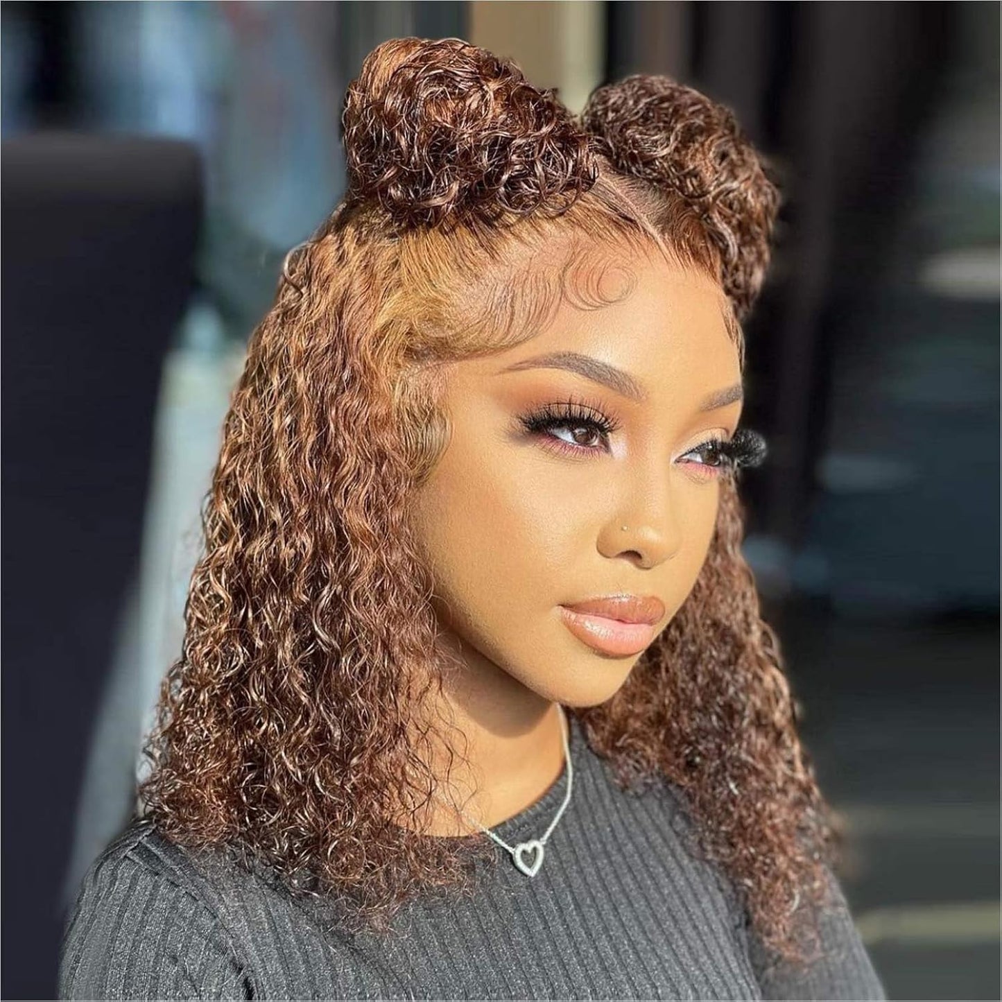 Ombre Highlight Deep Wave Curly Bob Wigs Human Hair Pre Plucked Wear And Go Glueless 13x4 Hd Honey Blonde Highlight Lace Front Wig Human Hair For Black Women Wet And Wavy 4/27 14 Inch