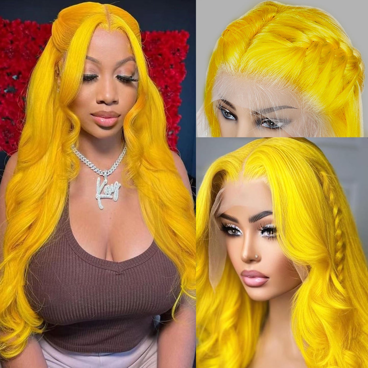 613 13x6 Lace Front Wig Human Hair 26 Inch Blonde Wig Human Hair 200% Density Body Wave Lace Front Wigs Pre Plucked 613 Lace Front Wig Blonde HD Lace Frontal Wig