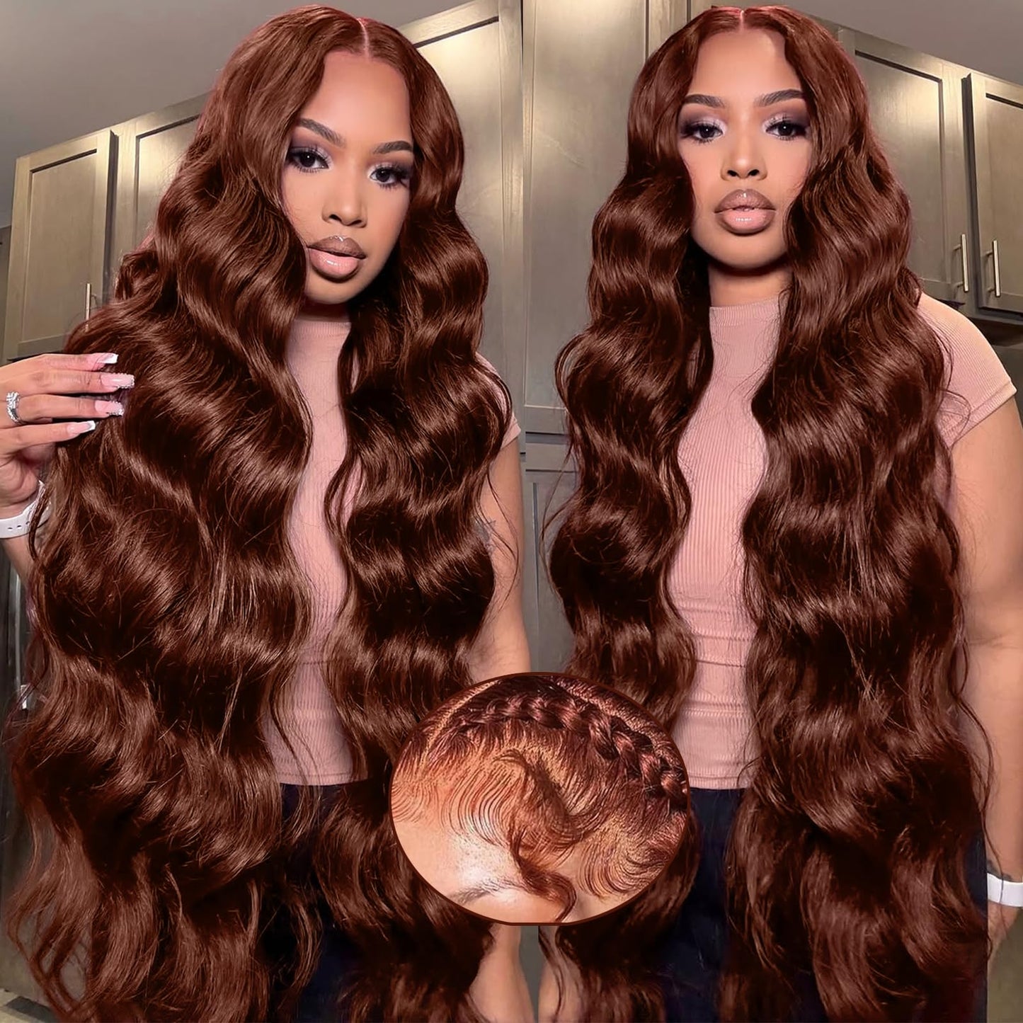Red Lace Front Wigs Human Hair Body Wave 13x6 HD Lace Front Wig Human Hair 180% Density Wear and Go Glueless Red Wigs Human Hair Pre Plucked Burgundy Red Colored Wigs for Women 26 Inch