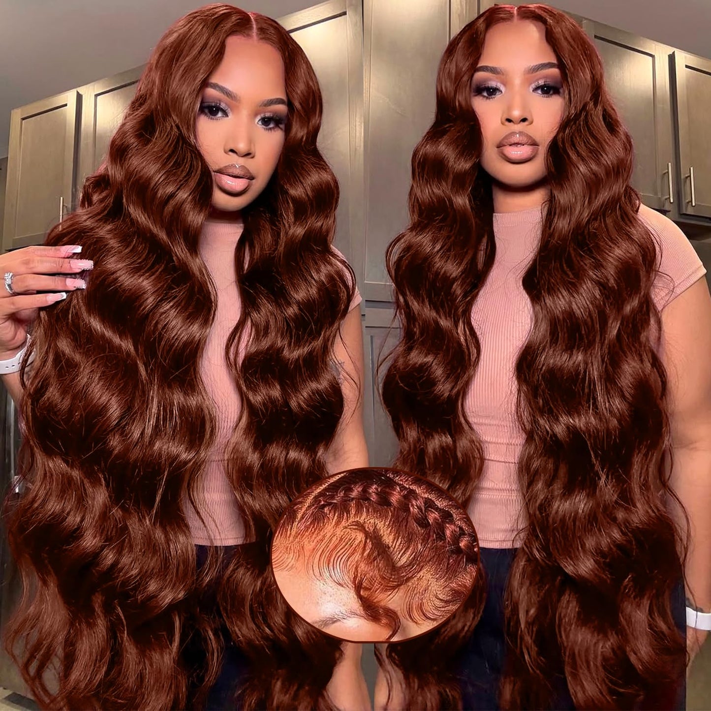 Red Lace Front Wigs Human Hair Body Wave 13x6 HD Lace Front Wig Human Hair 180% Density Wear and Go Glueless Red Wigs Human Hair Pre Plucked Burgundy Red Colored Wigs for Women 26 Inch