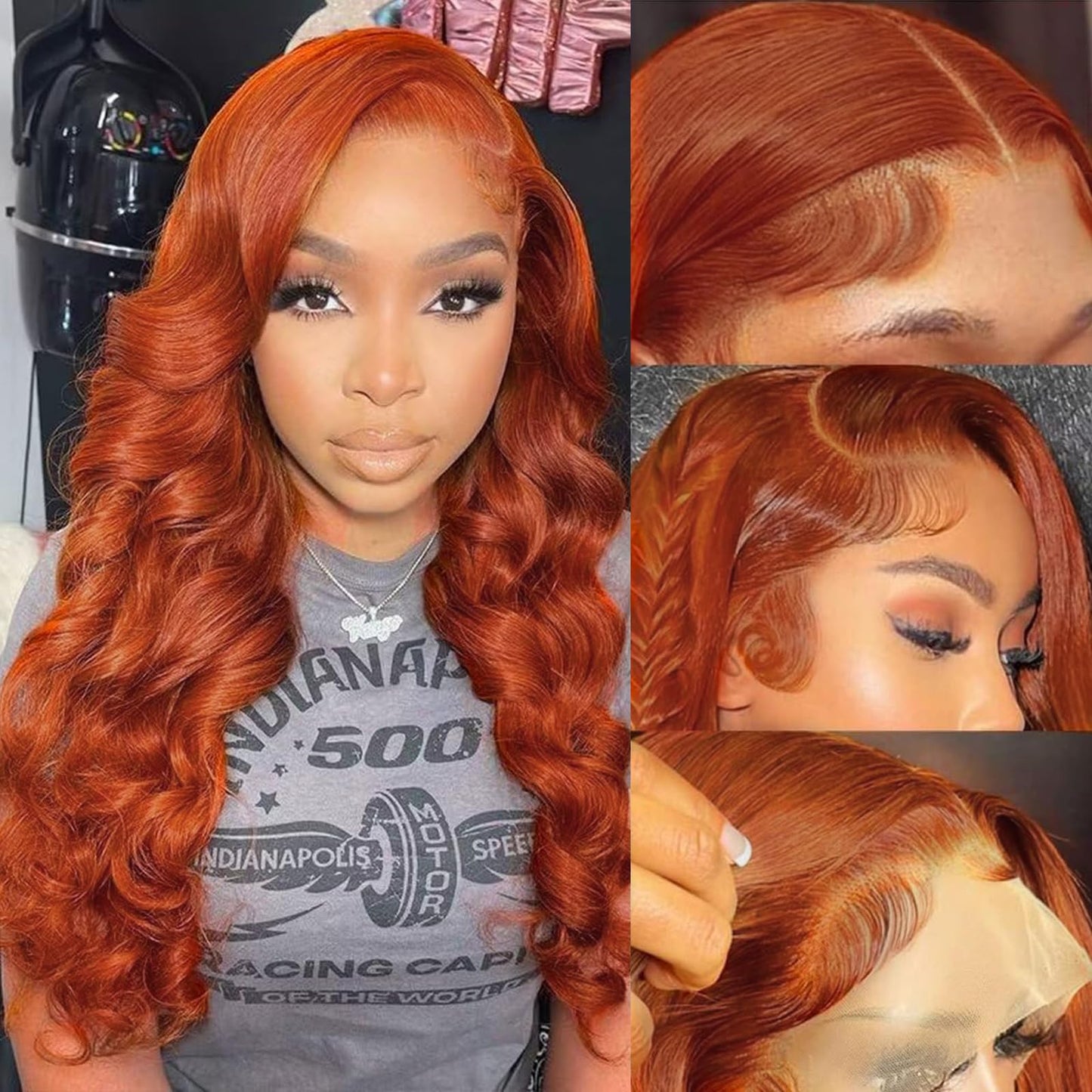 30 Inch Reddish Brown Lace Front Wigs Human Hair 200 Density 13x6 Body Wave HD Lace Frontal Wigs Human Hair Auburn Colored Lace Front Wigs Human Hair Pre Plucked with Baby Hair for Women