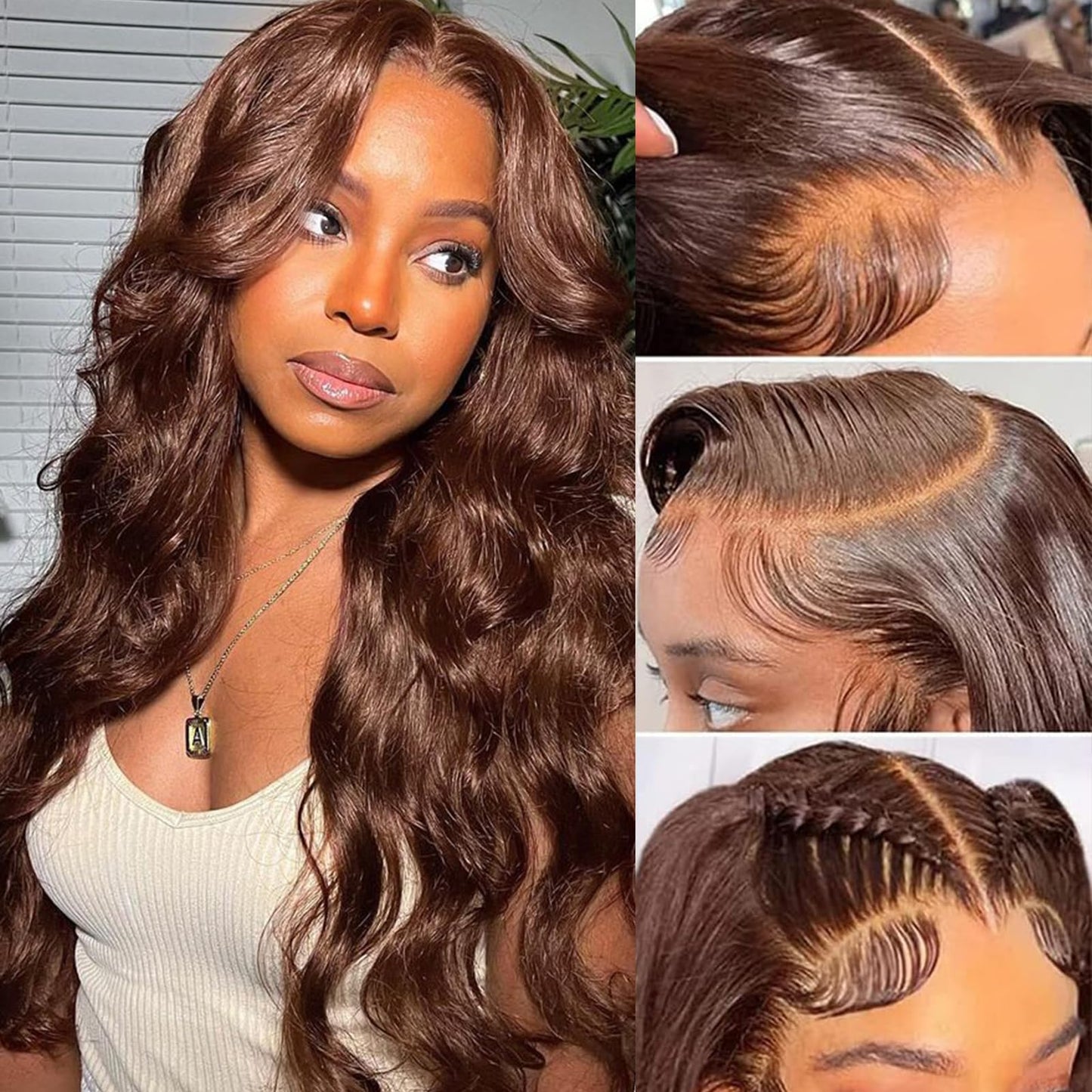 30 Inch Reddish Brown Lace Front Wigs Human Hair 200 Density 13x6 Body Wave HD Lace Frontal Wigs Human Hair Auburn Colored Lace Front Wigs Human Hair Pre Plucked with Baby Hair for Women