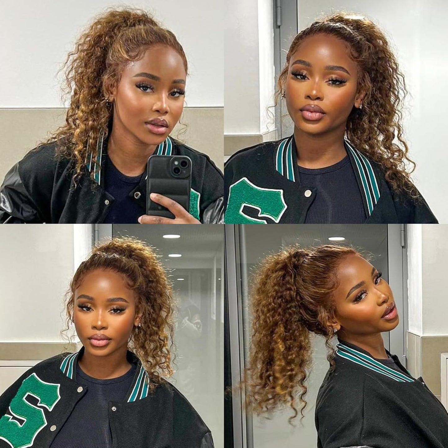 360 Deep Wave Lace Front Wigs Human Hair Pre Plucked 180% Density 26 IN, Highlight Ombre Honey Blonde Brown Full 360 HD Lace Frontal Wigs, 4/27 Colored 10A Soft Shinny Thick Brazilian Hair