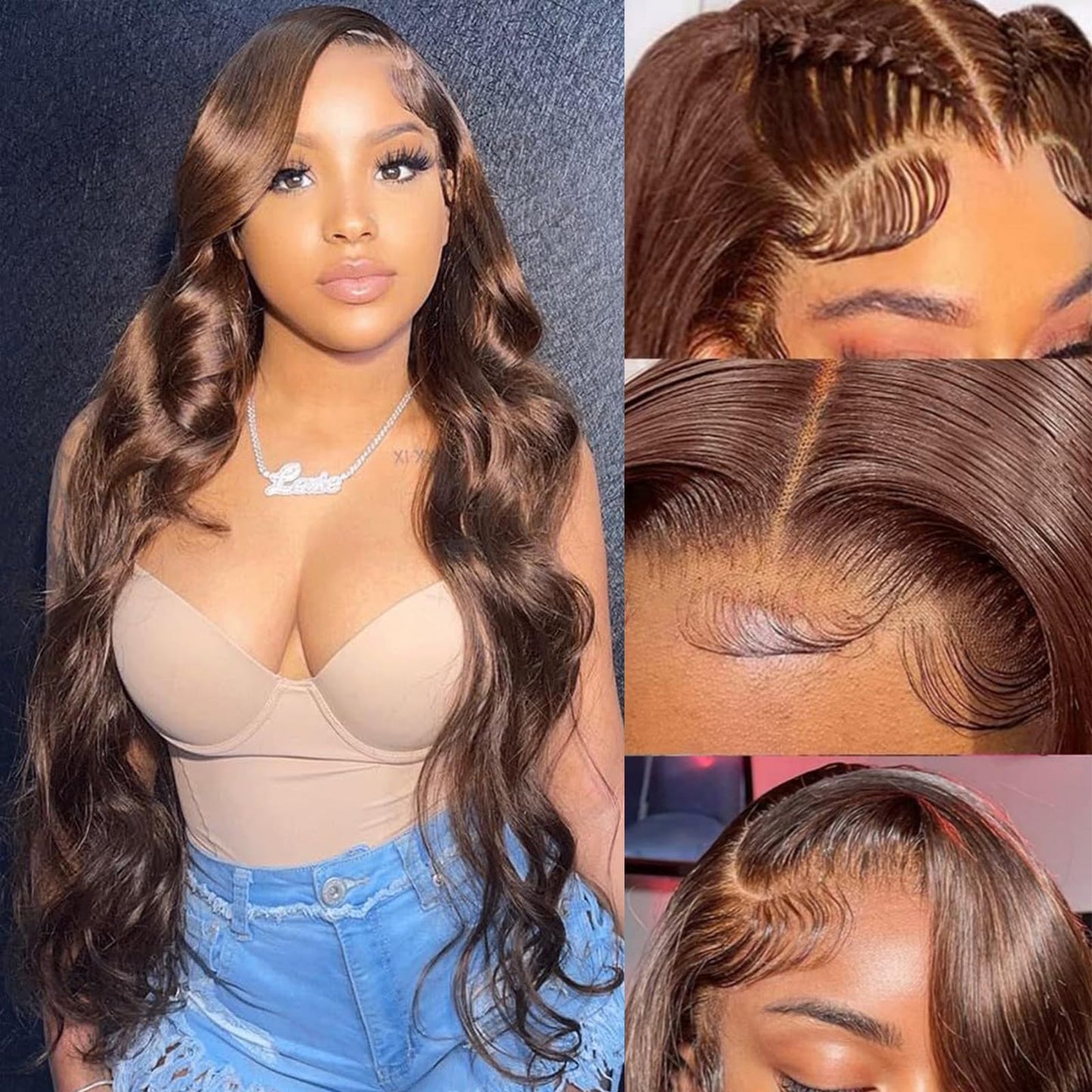 30 Inch Reddish Brown Lace Front Wigs Human Hair 200 Density 13x6 Body Wave HD Lace Frontal Wigs Human Hair Auburn Colored Lace Front Wigs Human Hair Pre Plucked with Baby Hair for Women