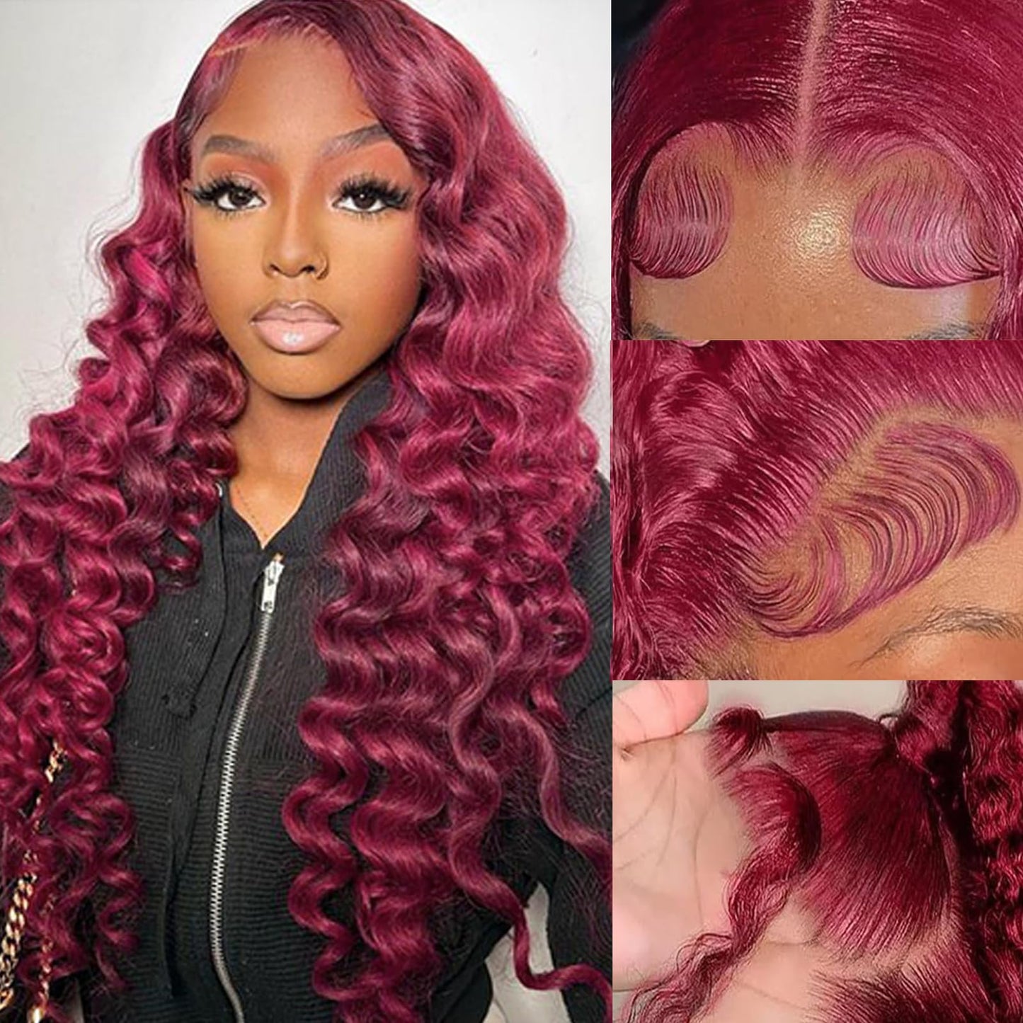 Red Lace Front Wigs Human Hair Body Wave 13x6 HD Lace Front Wig Human Hair 180% Density Wear and Go Glueless Red Wigs Human Hair Pre Plucked Burgundy Red Colored Wigs for Women 26 Inch