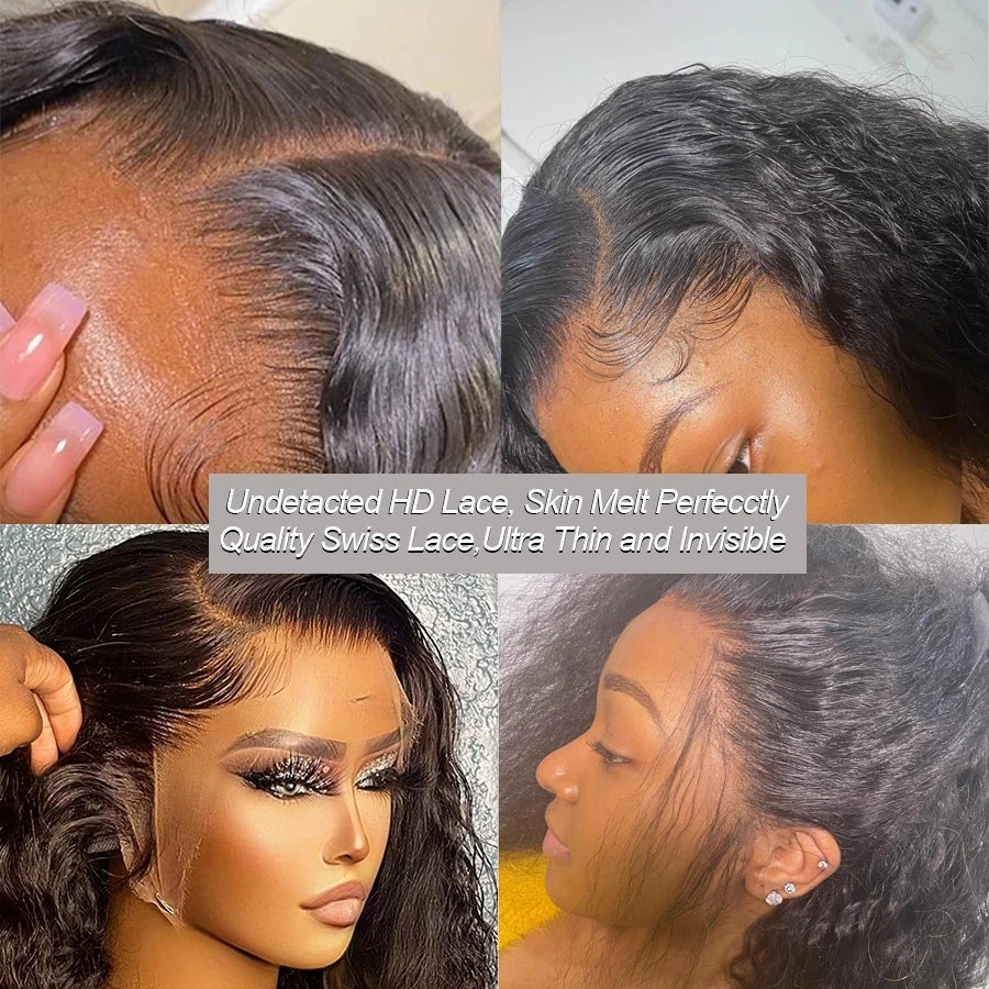 Curly 250% 360 Full Hd Lace Front Human Hair Wig Water Wave Pre Plucked Glueless Deep Curly Melt Skins HD Frontal Wigs For Woman
