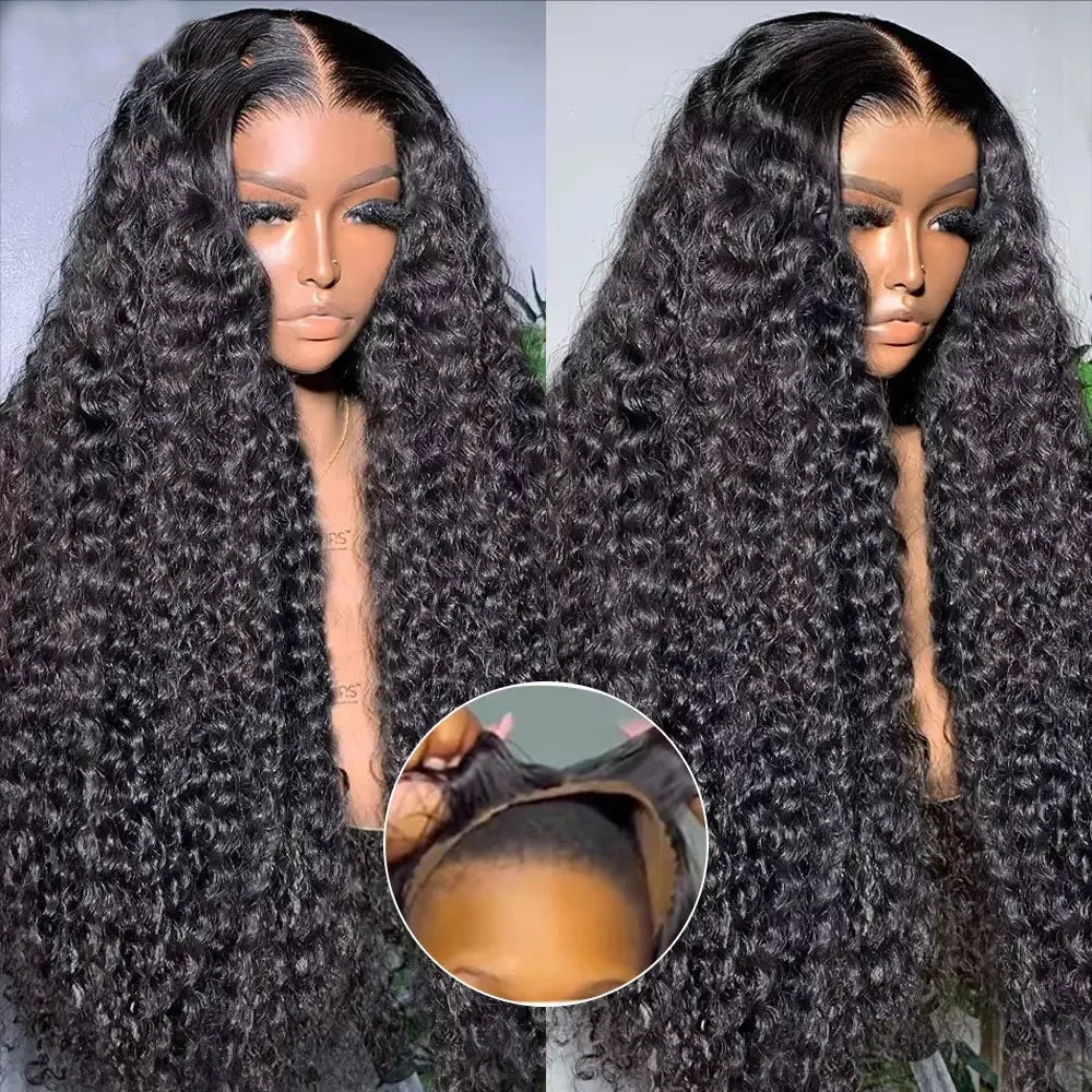 250% Deep Wave Glueless Wig Pre Cut Pre Bleached 5x5 Lace Wear Go Glueless Wig For Women 100% Human Hair Natural Color