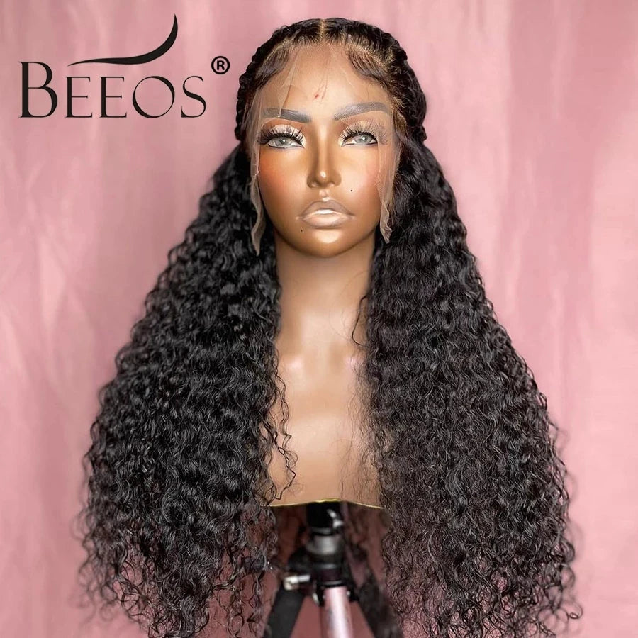 Curly 250% 360 Full Hd Lace Front Human Hair Wig Water Wave Pre Plucked Glueless Deep Curly Melt Skins HD Frontal Wigs For Woman
