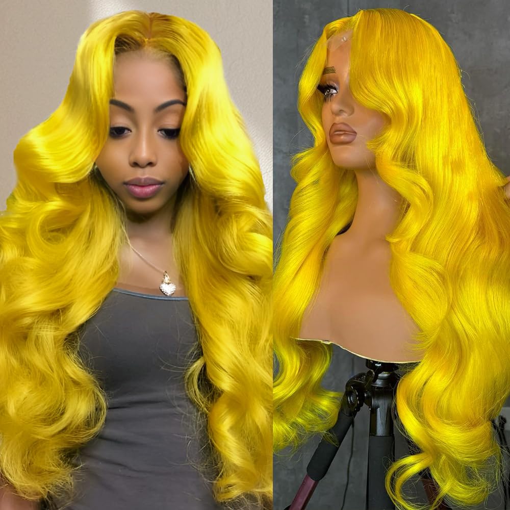 Honey Blonde Wig Human Hair 200% Density 13x4 Blonde Wig Human Hair Body Wave Lace Front Wigs Human Hair Pre Plucked Colored 27# Lace Frontal Wigs 24 Inch