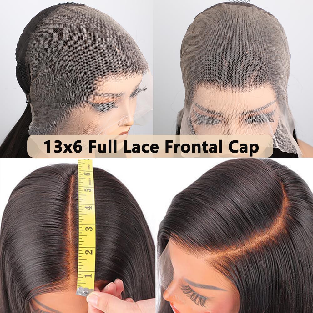 Perismoda 30 Inch Body Wave 13x6 Full Lace Frontal Wigs Human Hair 12A 180% Brazilian Virgin Body Wave 13x6 HD Transparent Lace Front Wigs Human Hair Pre Plucked With Baby Hair Pre Bleached Tiny Knots