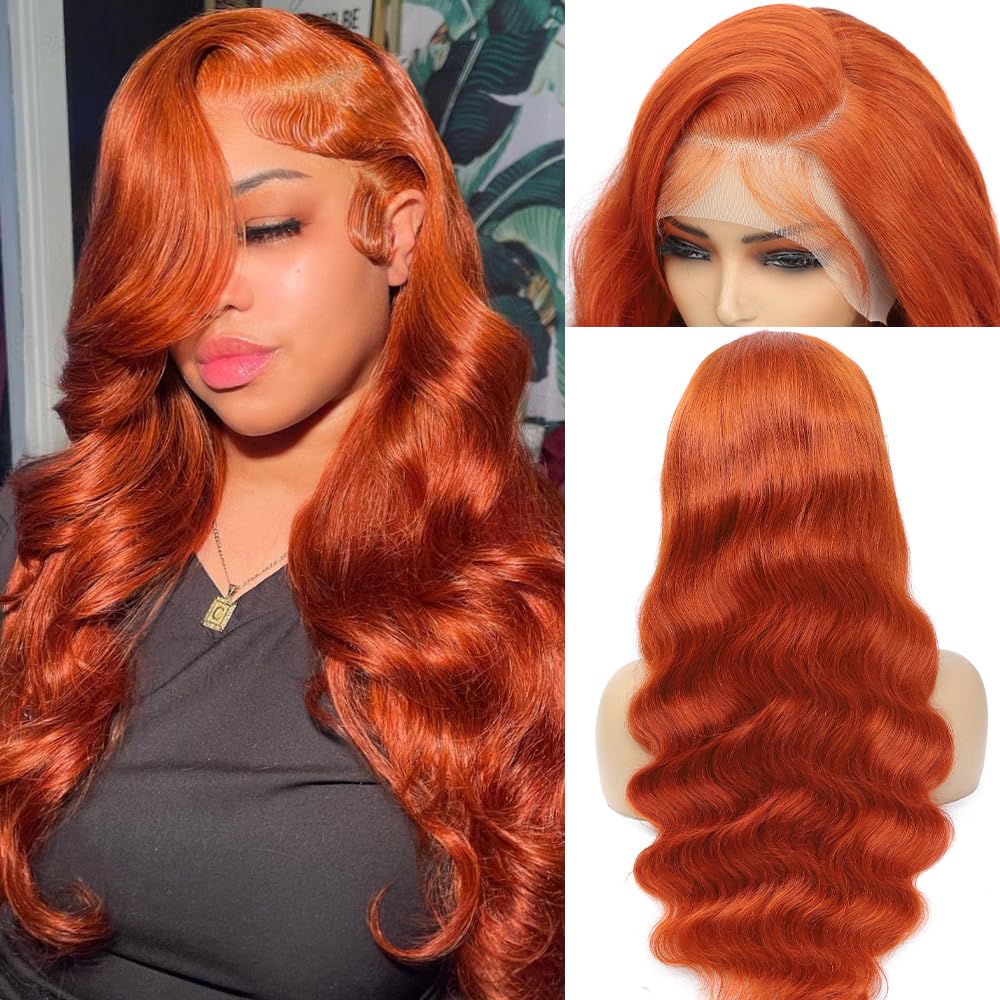Honey Blonde Wig Human Hair 200% Density 13x4 Blonde Wig Human Hair Body Wave Lace Front Wigs Human Hair Pre Plucked Colored 27# Lace Frontal Wigs 24 Inch