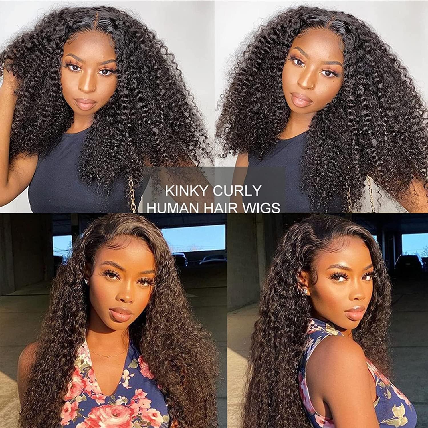Kinky Curly Lace Front Wigs 13x6 HD Lace Front Kinky Curly Wig for Women 180% Density Pre Plucked With Baby Hair Afro Kinky Curly Human Hair Wigs 20Inch Kinky Curly HD Lace Front Human Hair wig